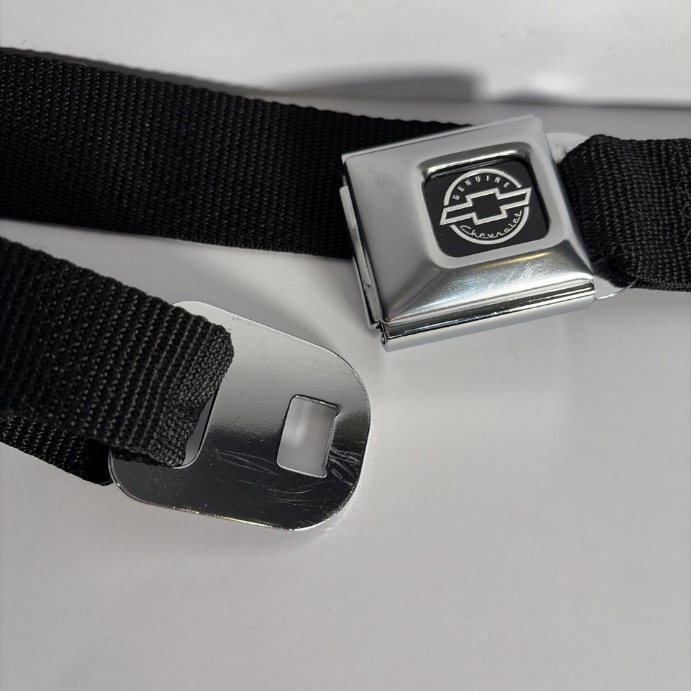 Chevrolet Logo Official Licensed Chevy Authentic Black Seatbelt Belt Buckle Down